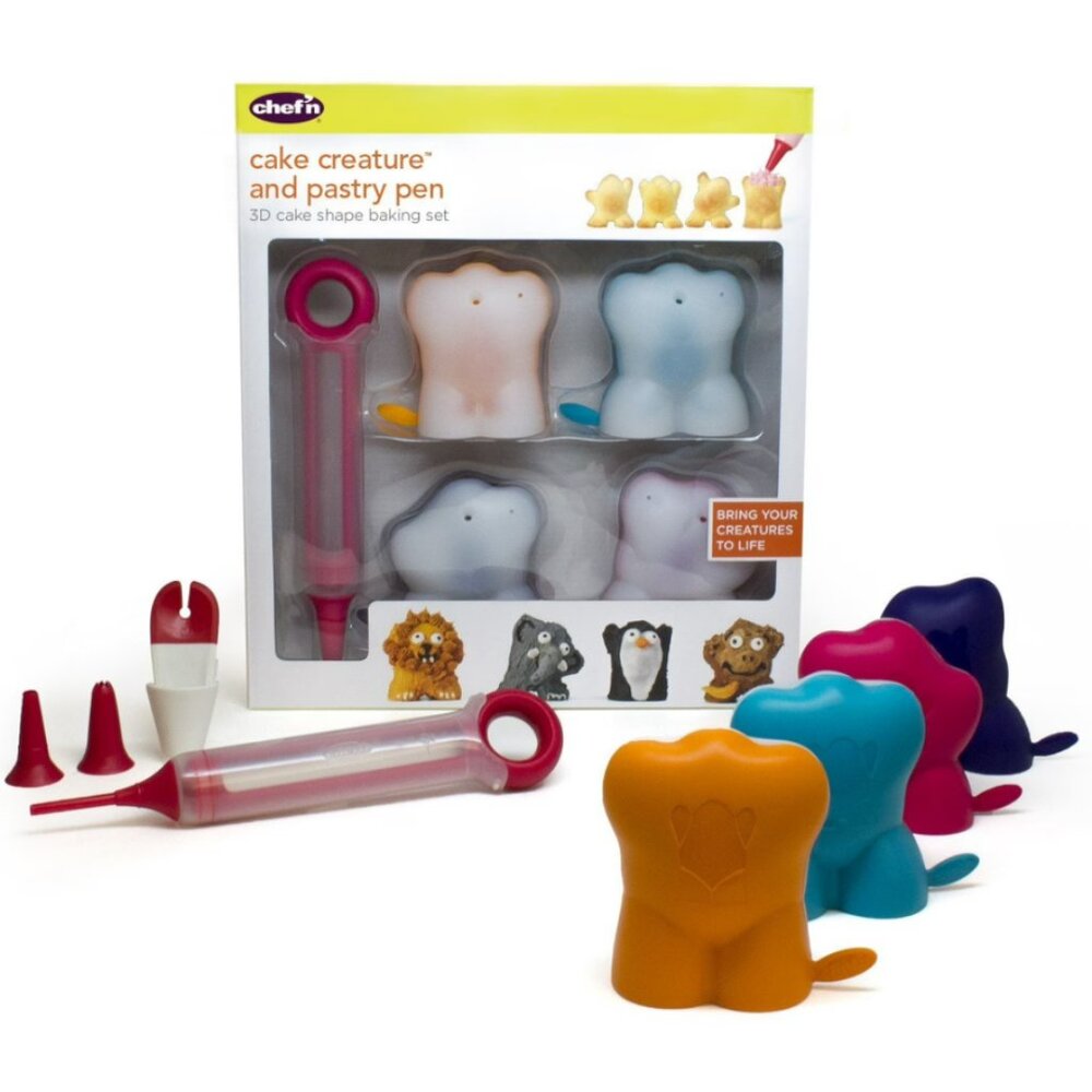 Chef'n Cake Creature and Pastry Pen 3-D Cake Shape Baking Set NWT